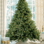 6.5' Cypress Spruce Artificial Christmas Tree with 1000 Warm White & Multi-Color LED Lights
