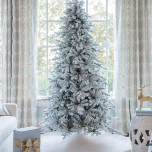 unlit flocked slim christmas tree