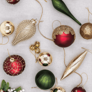 Mistletoe 15-Piece Glass Ornament Set (Red-Green)